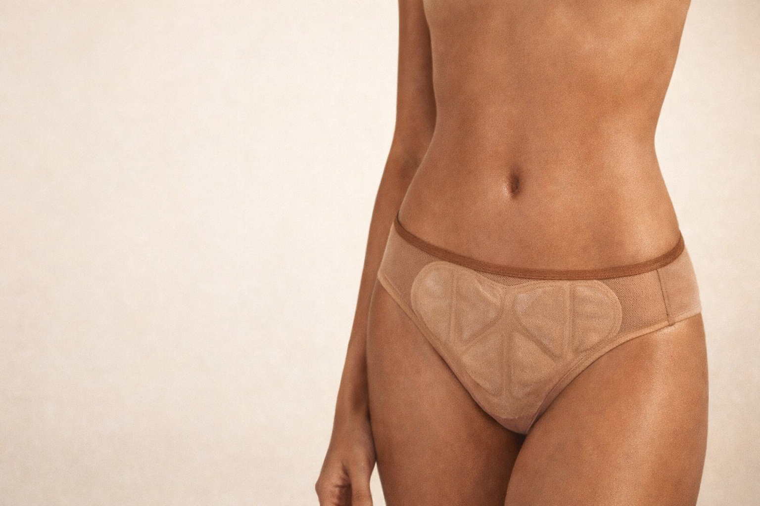 EndoVitality heat therapy pad worn discreetly over underwear